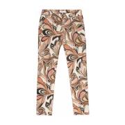 Elegante Bloemenleren Broek Summum Woman , Multicolor , Dames