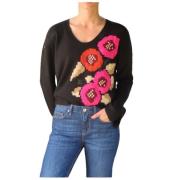 Bloemen gebreide trui Twinset , Multicolor , Dames