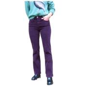 Flare Corduroy Broek - Jeff Model Denim Studio , Purple , Dames