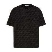 Ebony Katoenen T-shirts en Polos Valentino Garavani , Black , Heren