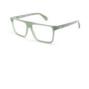 Groene Optische Bril Stijlvol en veelzijdig Off White , Green , Unisex