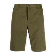Groene katoenen shorts met knoopsluiting PT Torino , Green , Heren
