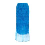 Elegante Turquoise Zijden Rok Cecilie Bahnsen , Blue , Dames
