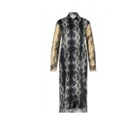 Animal Print Maxi Jurk Liviana Conti , Black , Dames