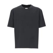 Zwarte Katoenen T-shirt voor Heren met Unieke Borduursels Heron Presto...