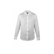 Witte Linnen Overhemd met Lange Mouwen Moorer , White , Heren