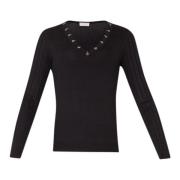 Slimme V-hals Damesweater Liu Jo , Black , Dames