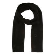 Cashmere Sjaal met Logo Detail Dondup , Black , Dames