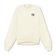 Sweatshirt met logo Off White , Beige , Dames