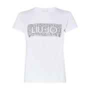 Logo en Strass Dames T-shirt Liu Jo , White , Dames