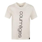 AC Straight Bedrukt T-Shirt Courrèges , White , Dames