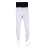 Grijze Broek met Ritssluiting en Knoopsluiting Dondup , White , Heren