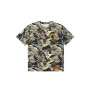 Camouflage T-shirt - Groen/Wit Biologisch Katoen Heron Preston , Green...