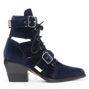 Pre-owned Velvet boots Chloé Pre-owned , Blue , Dames