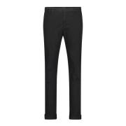 Klassieke Chino Broek met Zakken en Riemlussen Dondup , Black , Heren