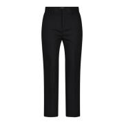 Hoge taille rechte pijp viscose-mix broek Dondup , Black , Dames