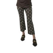 Maze Patroon Cropped Broek Maliparmi , Brown , Dames