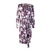 Purple Printed Dress Lardini , Purple , Dames