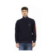 Blauwe Logo Print Zip-Up Sweater Automobili Lamborghini , Blue , Heren