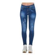 Blauwe Skinny Denim Jeans Frankie Morello , Blue , Dames