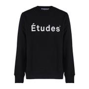 Zwarte Sweatshirt van Biologisch Katoen met Logo Print Études , Black ...