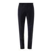 Blauwe Wollen Broek met Knoop- en Ritssluiting Incotex , Blue , Heren