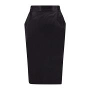 Zwarte zijden rok met ritssluiting Saint Laurent , Black , Dames