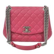 Tweedehands Roze Leren Chanel Schoudertas Chanel Vintage , Pink , Dame...