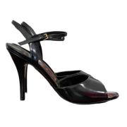 Pre-owned Leather sandals Gucci Vintage , Black , Dames