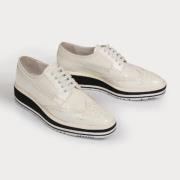 Pre-owned Leather flats Prada Vintage , White , Dames