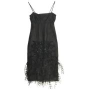 Pre-owned Silk dresses Chanel Vintage , Black , Dames