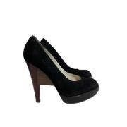 Pre-owned Suede heels Saint Laurent Vintage , Black , Dames