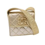 Tweedehands Gouden Canvas Chanel Schoudertas Chanel Vintage , Yellow ,...