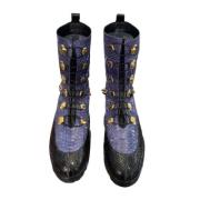Pre-owned Leather boots Christian Louboutin Pre-owned , Blue , Dames