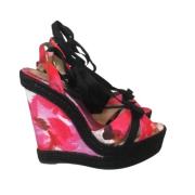 Pre-owned Leather sandals Christian Louboutin Pre-owned , Pink , Dames