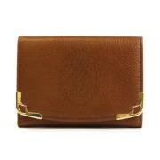 Pre-owned Leather wallets Cartier Vintage , Beige , Dames