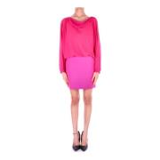 Jurk met zijrits Semicouture , Pink , Dames