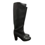 Pre-owned Leather boots Sergio Rossi Pre-owned , Black , Dames