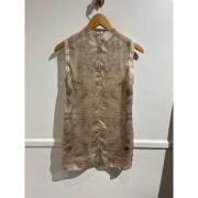 Pre-owned Silk tops Givenchy Pre-owned , Beige , Dames