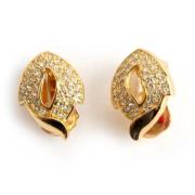 Pre-owned Metal earrings Dior Vintage , Yellow , Dames