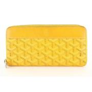 Vintage Leren Kleine Portemonnee Goyard Vintage , Yellow , Dames