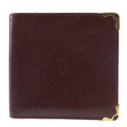 Pre-owned Leather wallets Cartier Vintage , Red , Heren