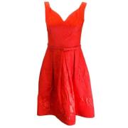 Pre-owned Silk dresses Oscar De La Renta Pre-owned , Red , Dames