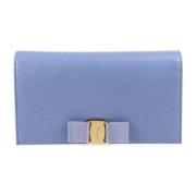 Pre-owned Leather wallets Salvatore Ferragamo Pre-owned , Blue , Dames