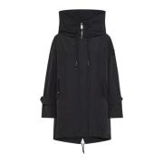 Glanzende Katoen/Nylon Dovetail Parka Peuterey , Black , Dames