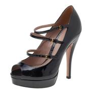 Pre-owned Zwarte Leren Lisbeth Pumps Gucci Vintage , Black , Dames