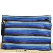 Pre-owned Leather clutches Loewe Pre-owned , Blue , Dames