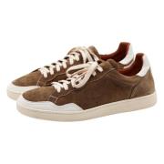 Taupe Lage Sneaker met Leren Mix Elia Maurizi , Brown , Heren