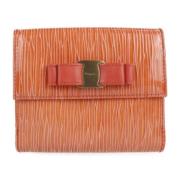 Pre-owned Leather wallets Salvatore Ferragamo Pre-owned , Orange , Dam...