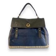 Pre-owned Leather handbags Yves Saint Laurent Vintage , Blue , Dames